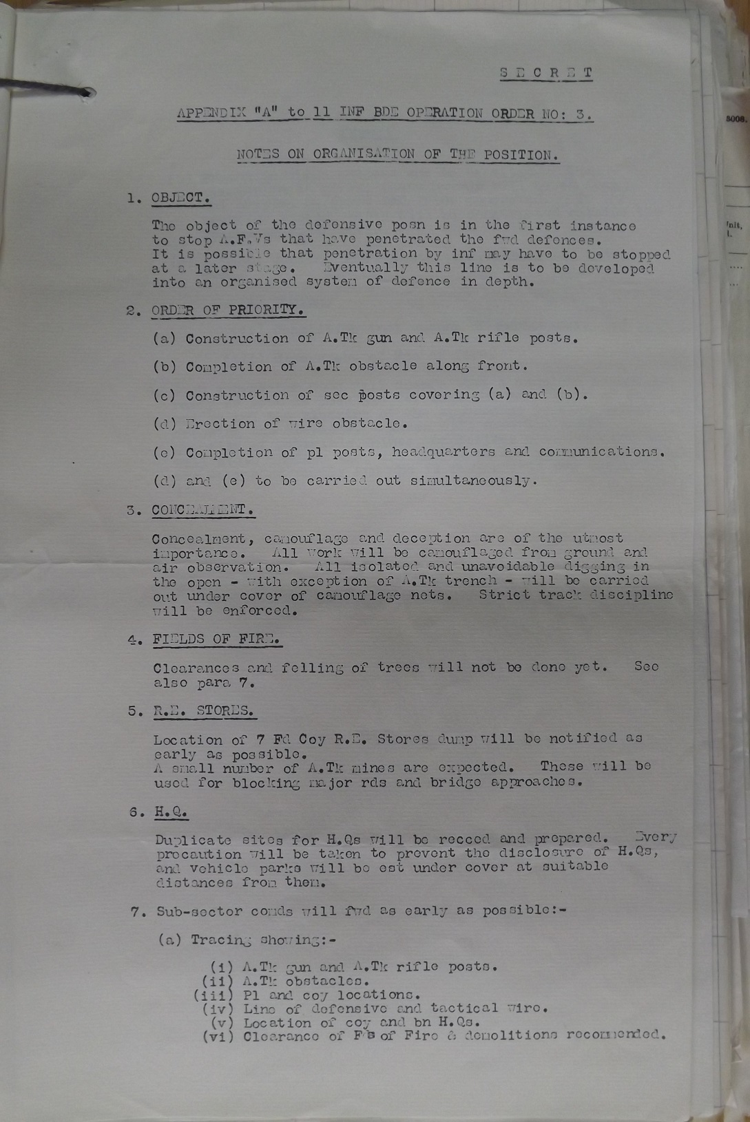 11 Inf Bde Operation Order No 3 19 Oct 1939 pge 4